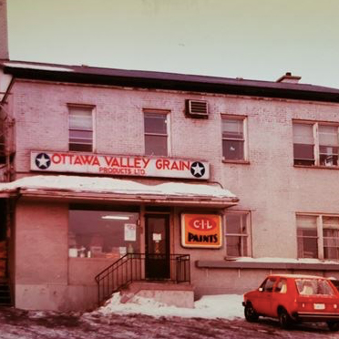 Looking back at Renfrew’s old granary building